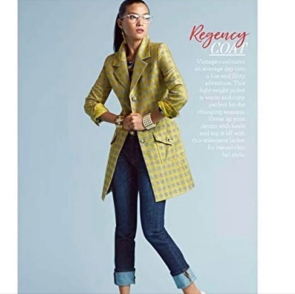 CAbi Yellow and Gray Plaid Blazer - Picture 4 of 13